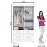 Guarda Roupa Flex 2 Portas de Correr 4 Gavetas - 3