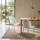 Ver imagem 1 de Kit 2 Cadeiras Sala Jantar Base Aço Cinza Elana Jvb Móveis: Bege