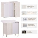 Ver imagem 2 de Kit Armário Aéreo e Balcão Canto Reto para Cozinha Atenas Cinza Cristal