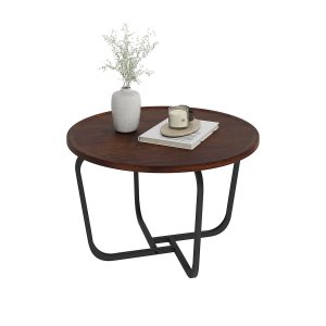 Mesa de Centro Redonda Sala Canto Carbon Luxo 60cm