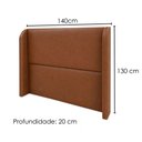 Ver imagem 3 de Cabeceira Casal 140 cm com Frame Imperial Corino Avelã Camel Impo