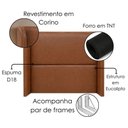 Ver imagem 4 de Cabeceira Casal 140 cm com Frame Imperial Corino Avelã Camel Impo