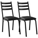 Ver imagem 1 de Kit 2 Cadeiras Tubular Europa 118 Preto Assento Preto Artef