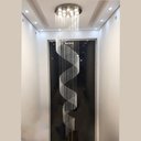 Ver imagem 2 de Lustre de Cristal Legítimo Redondo Espiral 2 Metros de Altura - Transparente