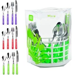 Conjunto de Talheres Faqueiro de Inox com 25 Pecas Wincy Casa Talh 82159910 Fúcsia - 1