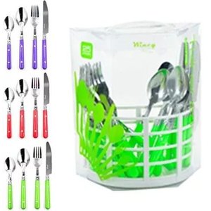Conjunto de Talheres Faqueiro de Inox com 25 Pecas Wincy Casa Talh 82159910 Fúcsia