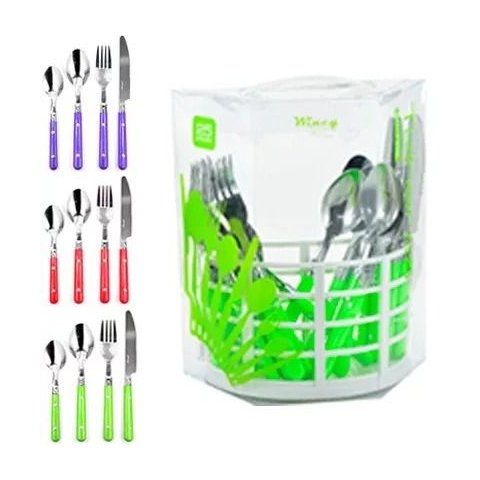 Conjunto de Talheres Faqueiro de Inox com 25 Pecas Wincy Casa Talh 82159910 Fúcsia