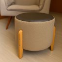 Ver imagem 2 de Kit 2 Puff Estrela Movelove Tecido Bouclé com Pés de Madeira