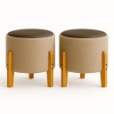 Ver imagem 5 de Kit 2 Puff Estrela Movelove Tecido Bouclé com Pés de Madeira