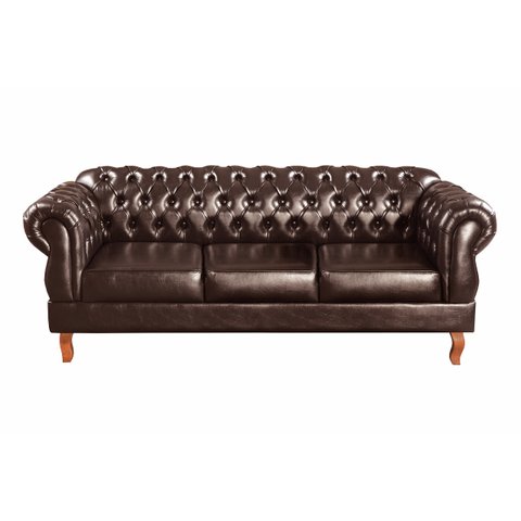 Sofá 3 Lugares Chesterfield Capitonê Duquesa - Couríssimo Marrom Café