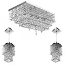 Ver imagem 1 de Kit 3 Luminárias Cristal Acrilico 1 Queops + 2 Pd. Spark