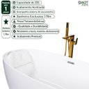 Ver imagem 5 de Kit Banheira Imersão Freestanding Luxo 1.70m C/ Misturador Dourado