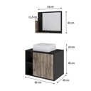 Ver imagem 5 de Conjunto Balcão C-cuba Q32 e Espelheira Soft 600 Preto Ônix C-carvalho Preto Ônix C-carvalho Dark