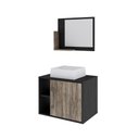 Ver imagem 2 de Conjunto Balcão C-cuba Q32 e Espelheira Soft 600 Preto Ônix C-carvalho Preto Ônix C-carvalho Dark