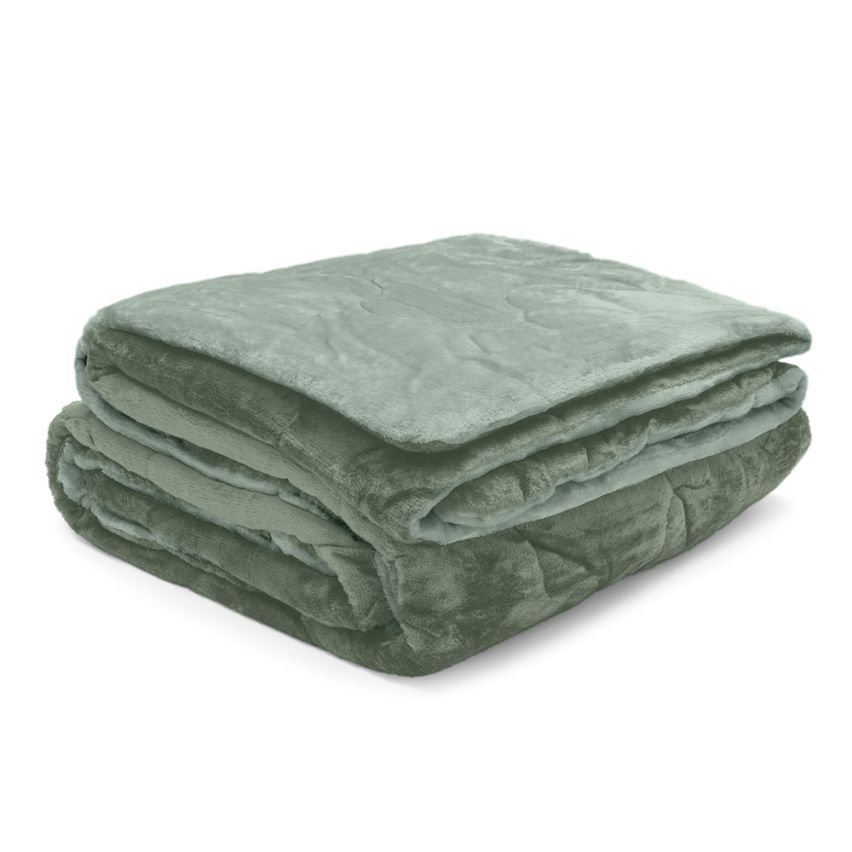 Edredom Solteiro Plush Flannel Bicolor Verde Claro e Escuro - Buettner - 2