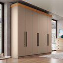 Ver imagem 1 de Guarda Roupa Casal 2,25m X 2,2m 6 Portas 2 Gavetas 100% Mdf Cor:corda com Freijó