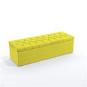 Ver imagem 3 de Kit Cabeceira Estofada Decorativa Pegasus e Calçadeira Sagitarius 195 Para Cama King Sued Amarelo Ar