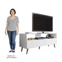 Ver imagem 5 de Rack para Sala Bancada de Tv 55 Pol 136cm Pés Retrô Senna M24 Branco - Mpozenato