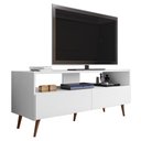 Ver imagem 1 de Rack para Sala Bancada de Tv 55 Pol 136cm Pés Retrô Senna M24 Branco - Mpozenato