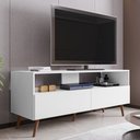 Ver imagem 2 de Rack para Sala Bancada de Tv 55 Pol 136cm Pés Retrô Senna M24 Branco - Mpozenato