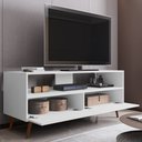 Ver imagem 7 de Rack para Sala Bancada de Tv 55 Pol 136cm Pés Retrô Senna M24 Branco - Mpozenato