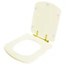 Ver imagem 2 de Assento Sanitário Poliester Bali Biscuit Para Vaso Incepa Com Ferragem Dourada