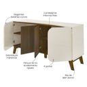 Ver imagem 7 de Buffet 4 Portas Sala de Jantar 160 Cm 4505 Off White Pinho Arly