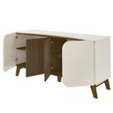 Ver imagem 5 de Buffet 4 Portas Sala de Jantar 160 Cm 4505 Off White Pinho Arly