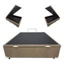 Ver imagem 1 de Base Box com Baú Casal Corino Linho Bege 1,38x1,88 Reforçada