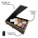 Ver imagem 6 de Base Box com Baú Casal Corino Linho Bege 1,38x1,88 Reforçada