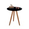 Mesa de Canto Tripé com Vidro 60cm Preta 70cm - 1