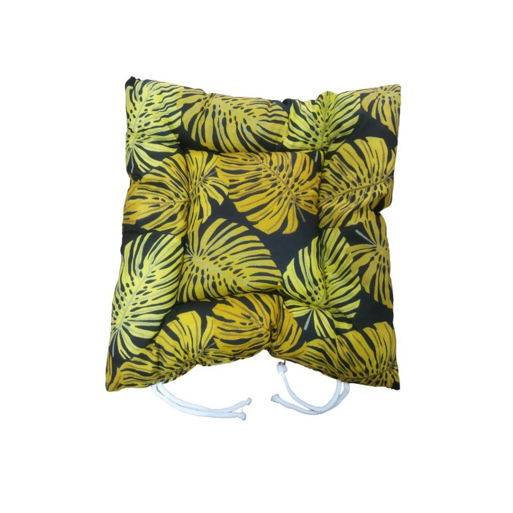 Almofada Assento 60 Cm X 60cm Estamapada:amarelo e Preto - 1