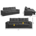 Ver imagem 2 de Sofá Retrátil e Reclinável 2 Lugares 1,70m com Molas Mirela Suede Adonai Estofados