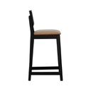 Ver imagem 7 de Banqueta Gabi Madeira Maciça Encosto C- Telinha C- 68cm Altura - Preto Assento Estofado Corano