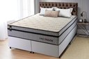 Ver imagem 1 de Conjunto Cama Box Queen c/ Molas Ensacadas Preston Branco 158x198x71