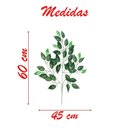 Ver imagem 3 de Kit 48 Ramos Decoração Arranjo Fícus Artificial Verde 14 Galhos Cada 60cm