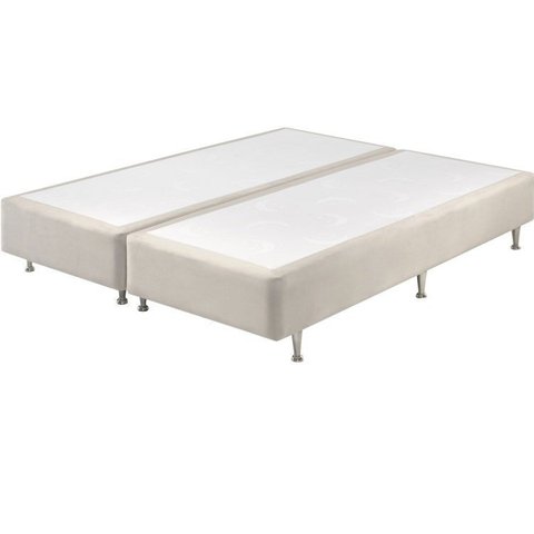 Base Box Queen Somiê Uni Veludine 37x158x198cm Bege Ecoflex