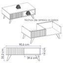 Ver imagem 4 de Mesa de Centro para Sala 91 Cm Jeri Freijo Off White Matte Colibri