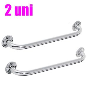 Alça de Apoio Banheiro Inox Reta Barra 60cm Idoso Deficiente Cadeirante Acessibilidade Kit 2