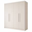 Ver imagem 2 de Guarda-Roupa Solteiro 4 Portas 3 Gavetas 100% MDF Nantes Off White