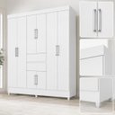 Ver imagem 4 de Guarda Roupa Casal 8 Portas 2 Gavetas Munique Branco Demobile