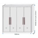 Ver imagem 4 de Guarda Roupa Solteiro 4 Portas 3 Gavetas 100% MDF Nantes