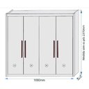 Ver mais imagens de Guarda-Roupa Solteiro 4 Portas 3 Gavetas 100% MDF Nantes Peróba