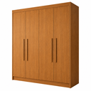 Ver imagem 2 de Guarda-Roupa Solteiro 4 Portas 3 Gavetas 100% MDF Nantes Peróba