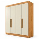 Ver imagem 2 de Guarda Roupa Solteiro 4 Portas 3 Gavetas 100% MDF Nantes