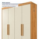 Ver imagem 4 de Guarda Roupa Solteiro 4 Portas 3 Gavetas 100% MDF Nantes
