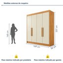 Ver imagem 3 de Guarda Roupa Solteiro 4 Portas 3 Gavetas 100% MDF Nantes