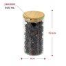 Kit 3 Potes de Vidro Hermético Vidro e Bambu 200, 450, 600ml - 3