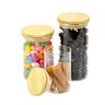 Kit 3 Potes de Vidro Hermético Vidro e Bambu 200, 450, 600ml - 1