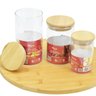 Kit 3 Potes de Vidro Hermético Vidro e Bambu 200, 450, 600ml - 2